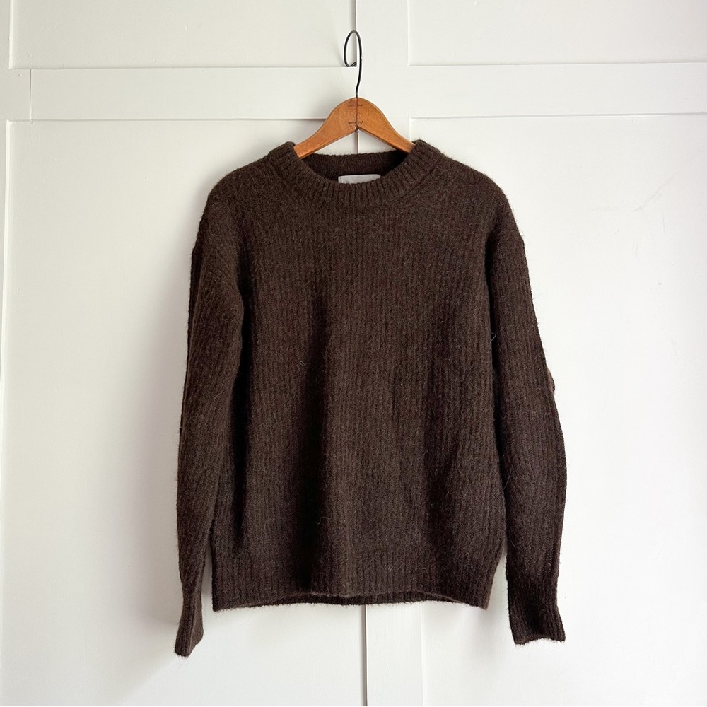 Everlane oversized alpaca sweater chocolate brown